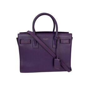 Saint Laurent Sac De Jour Purple Leather Shoulder Bag